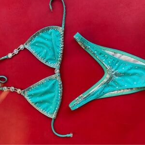 Tiffany Blue!!! Bodybuilding/Figure Competition Suit - BCABBA IDFA WF